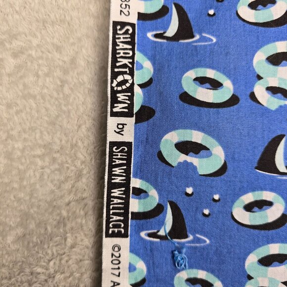Riley Blake Sharktown Cotton Fabric By Shawn Wallace 41x73 C6352 Nautical Ocean - Picture 5 of 7